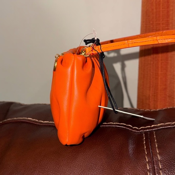 ‼️ NEW Staud Orange Leather Bean Shoulder Bag - Picture 7 of 12